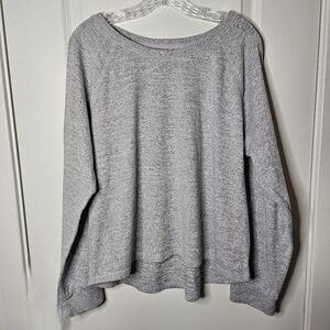 Live Love Lounge Women's Heather Grey Sweatshirt XXL Relaxed Loose Scoop Neck